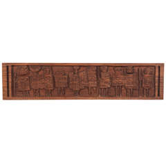 Carved Redwood Panel by CA Designers Evelyn and Jerome Ackerman