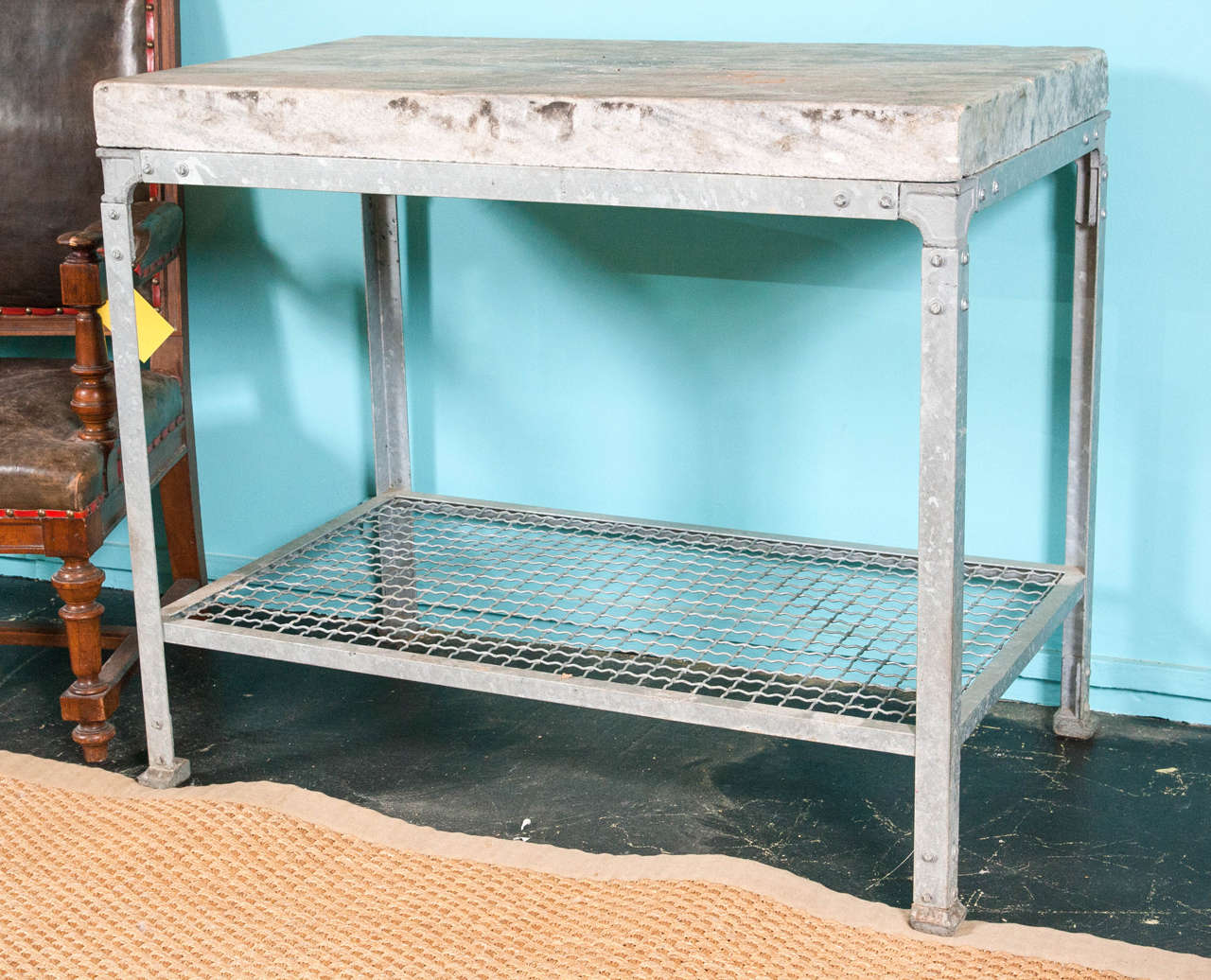 French Marble-Top Slab Table In Good Condition In Stamford, CT