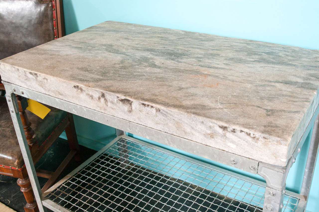French Marble-Top Slab Table 1