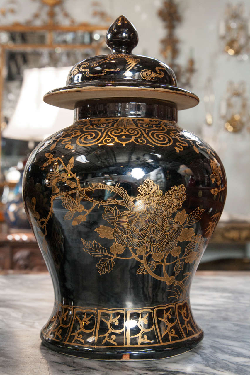 Chinese Mirror Black Ginger Jars For Sale at 1stDibs black ginger