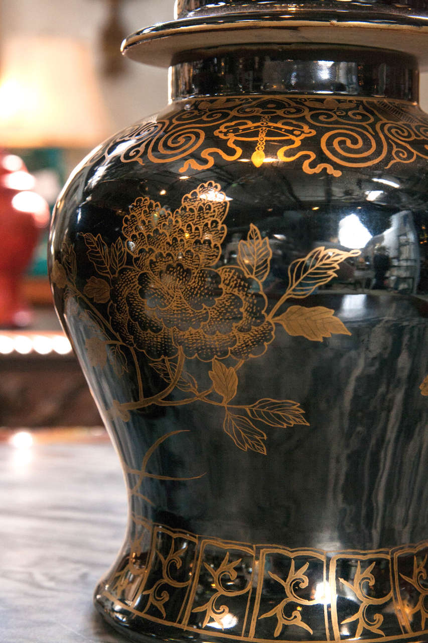 Chinese Mirror Black Ginger Jars For Sale at 1stDibs black ginger