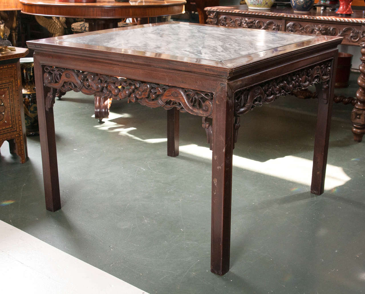 Antique Chinese Rosewood MarbleTop Table at 1stDibs chinese marble