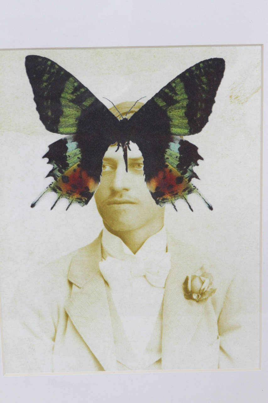 Contemporary Ricardo Ramirez Butterfly Face Art