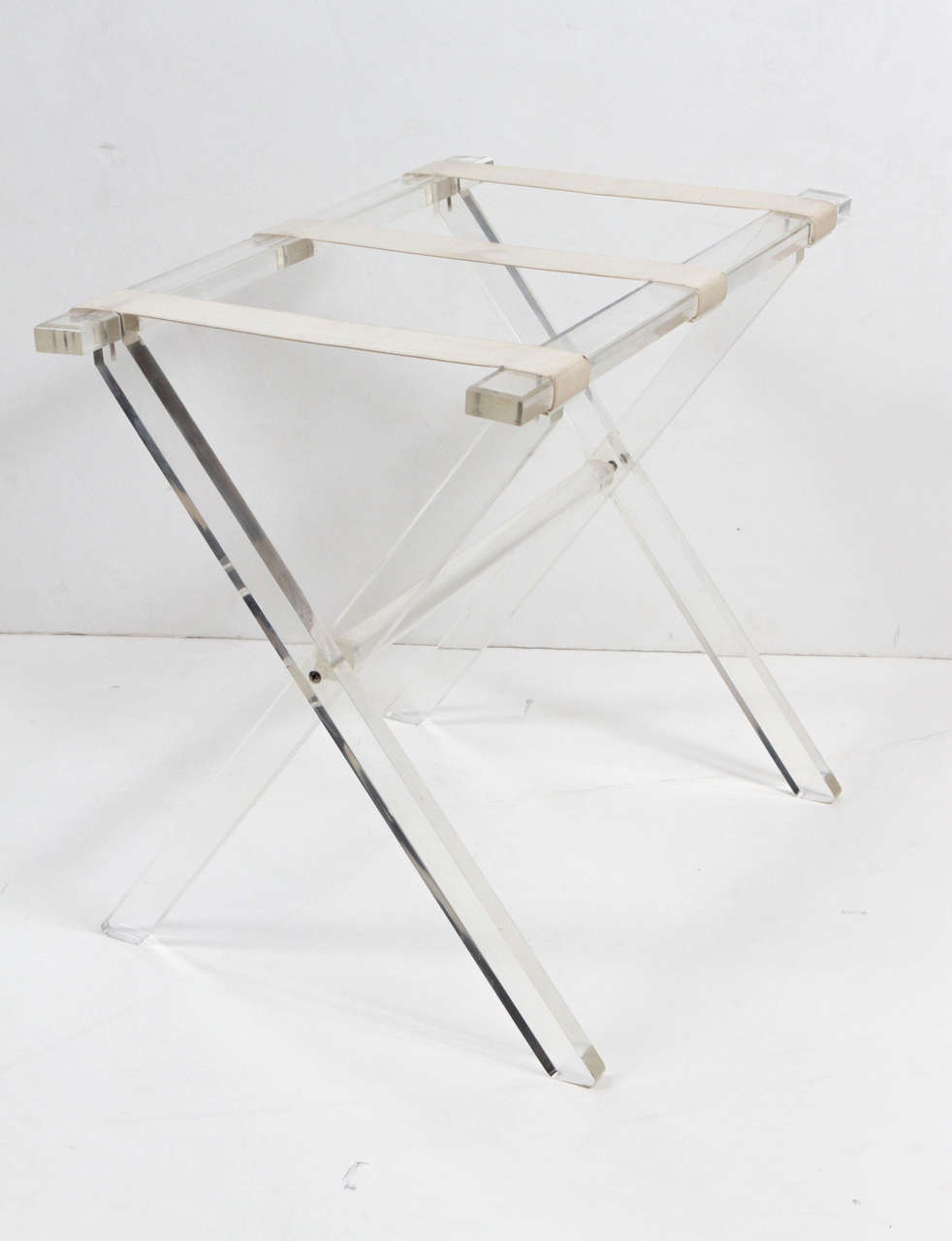 Late 20th Century Folding Lucite Luggage Rack by Scheibe