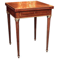 Antique French Mahogany Handkerchief Table circa 1875