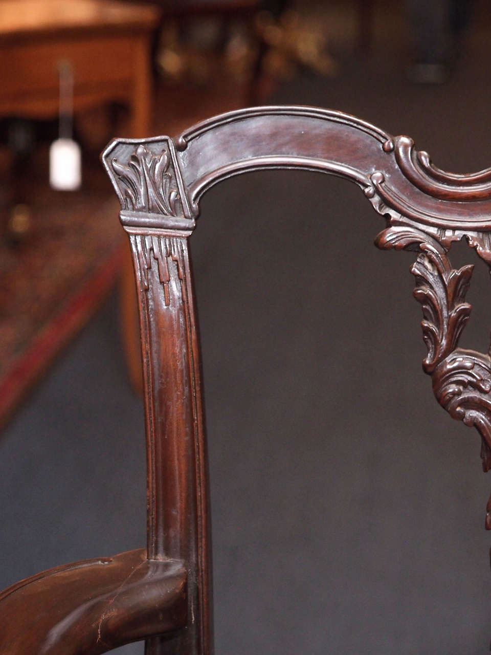 Set of Eight Antique Mahogany Fine 19th Century Ribbon Back Dining Chairs For Sale 1