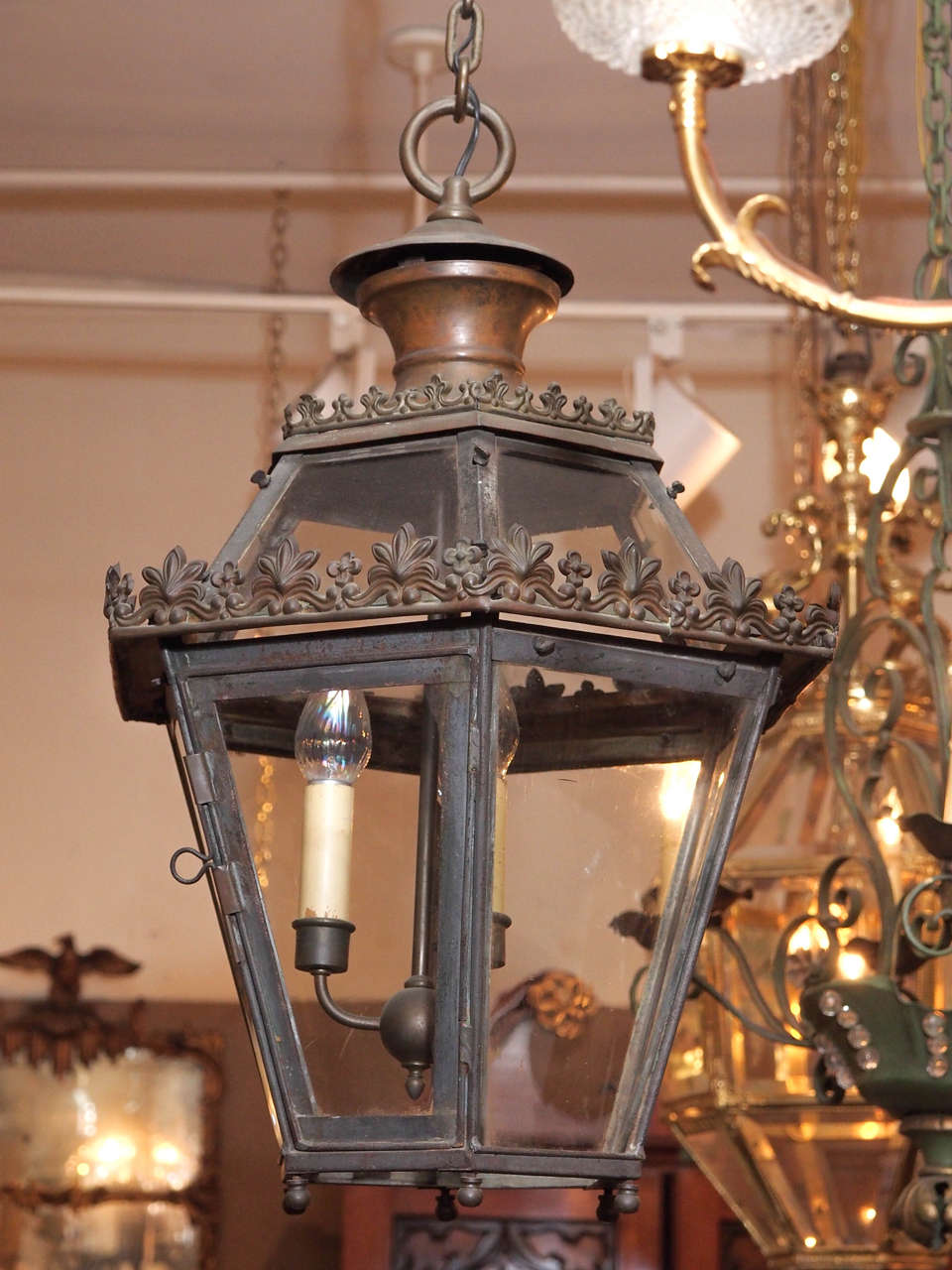 Antique French iron lantern.