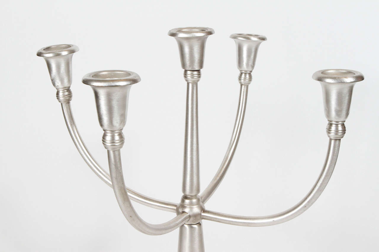 Polished Vintage Hotel Silver Candelabra For Sale