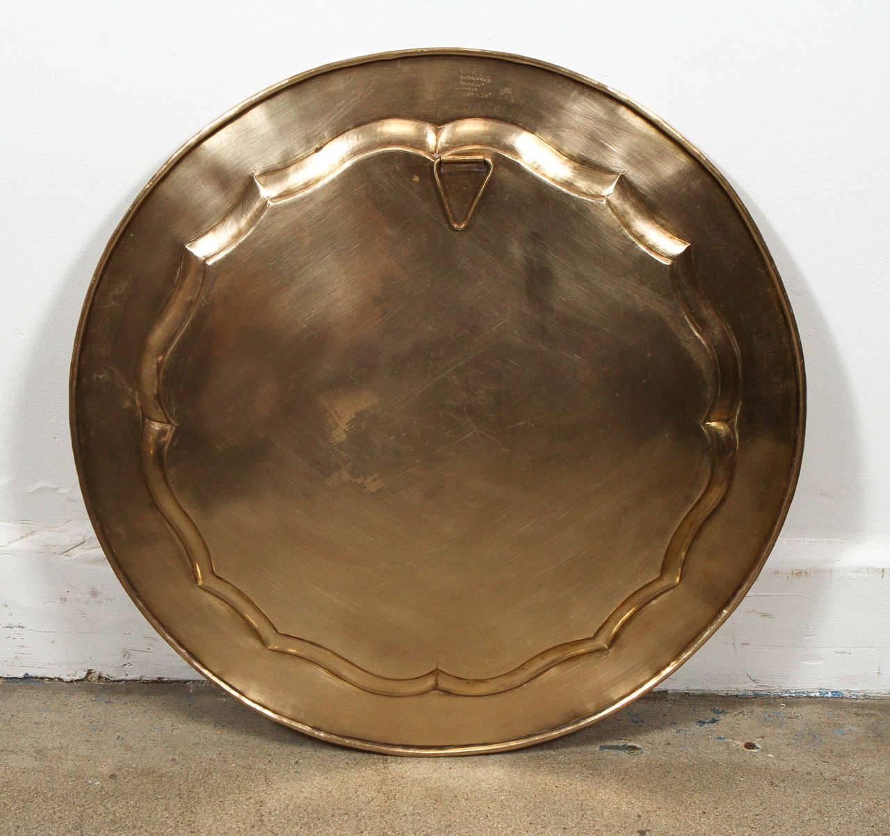 Anglo-Indian Round Brass Tray Wall Hanging 1