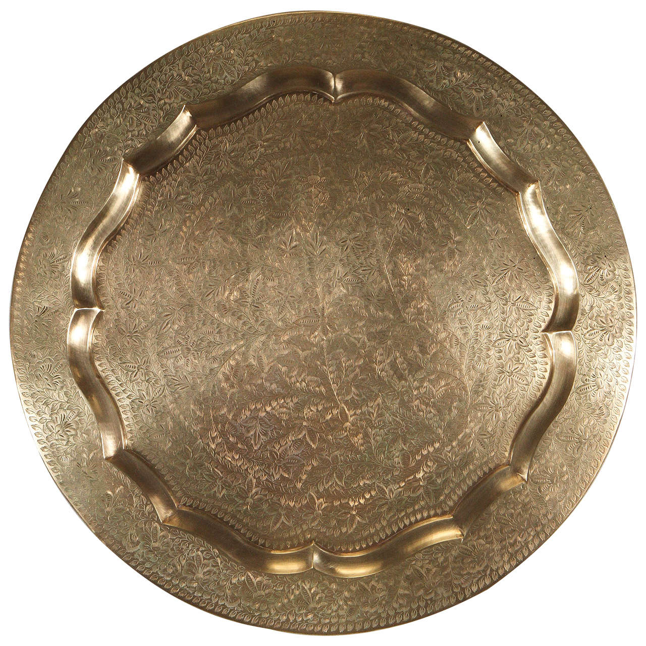 Anglo-Indian Round Brass Tray Wall Hanging