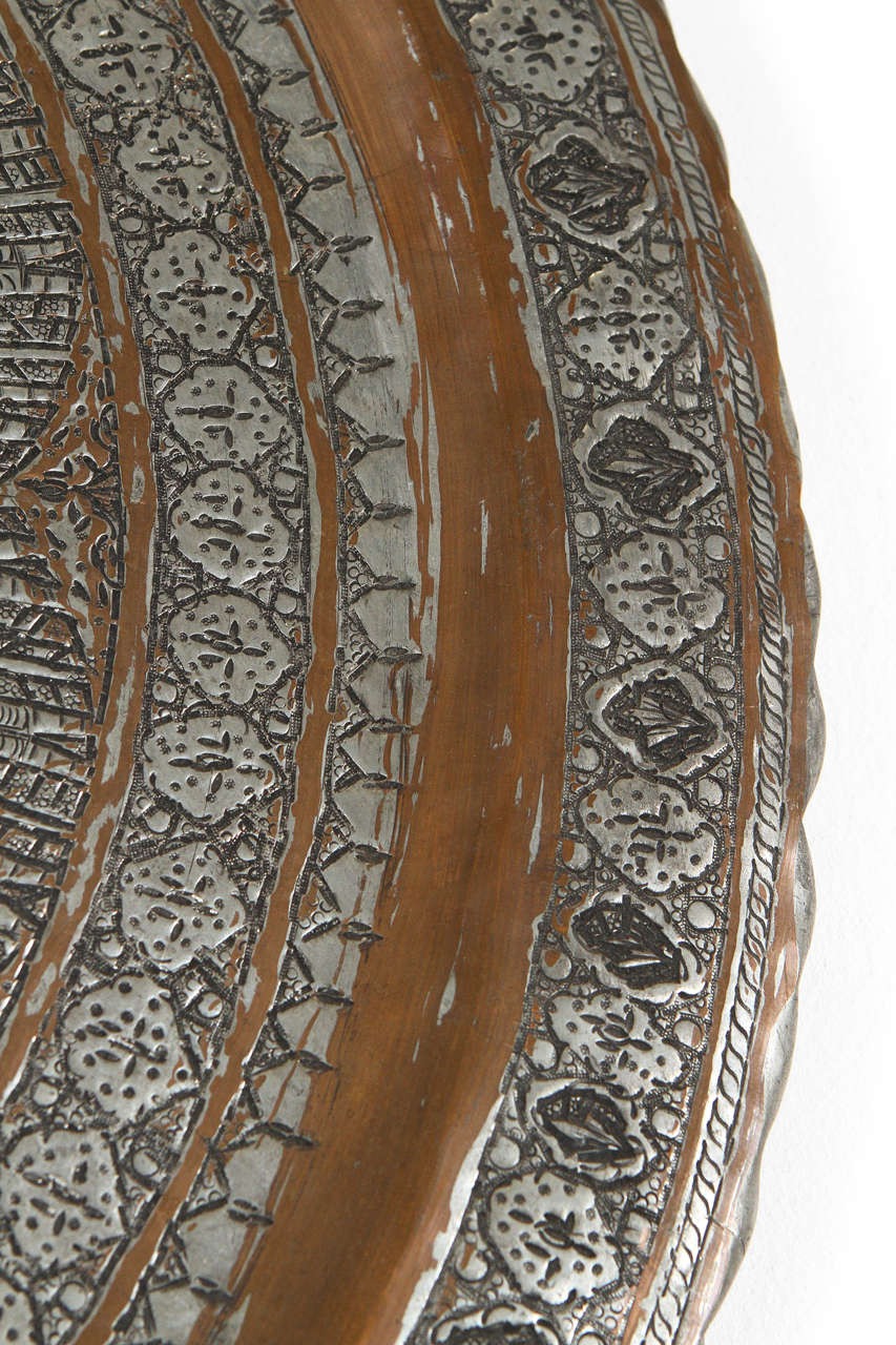Copper Antique Mamulke Persian Wall Hanging Tray