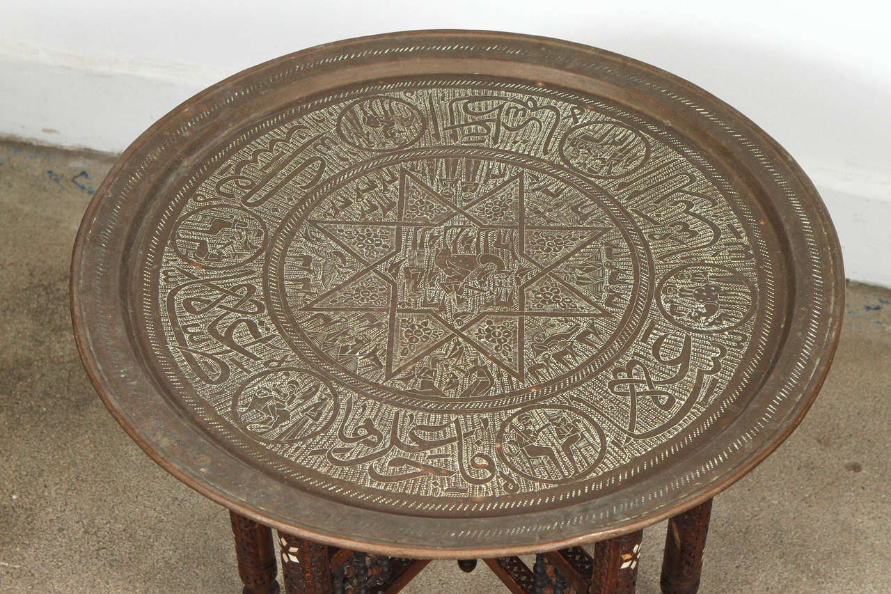 egyptian brass tray table
