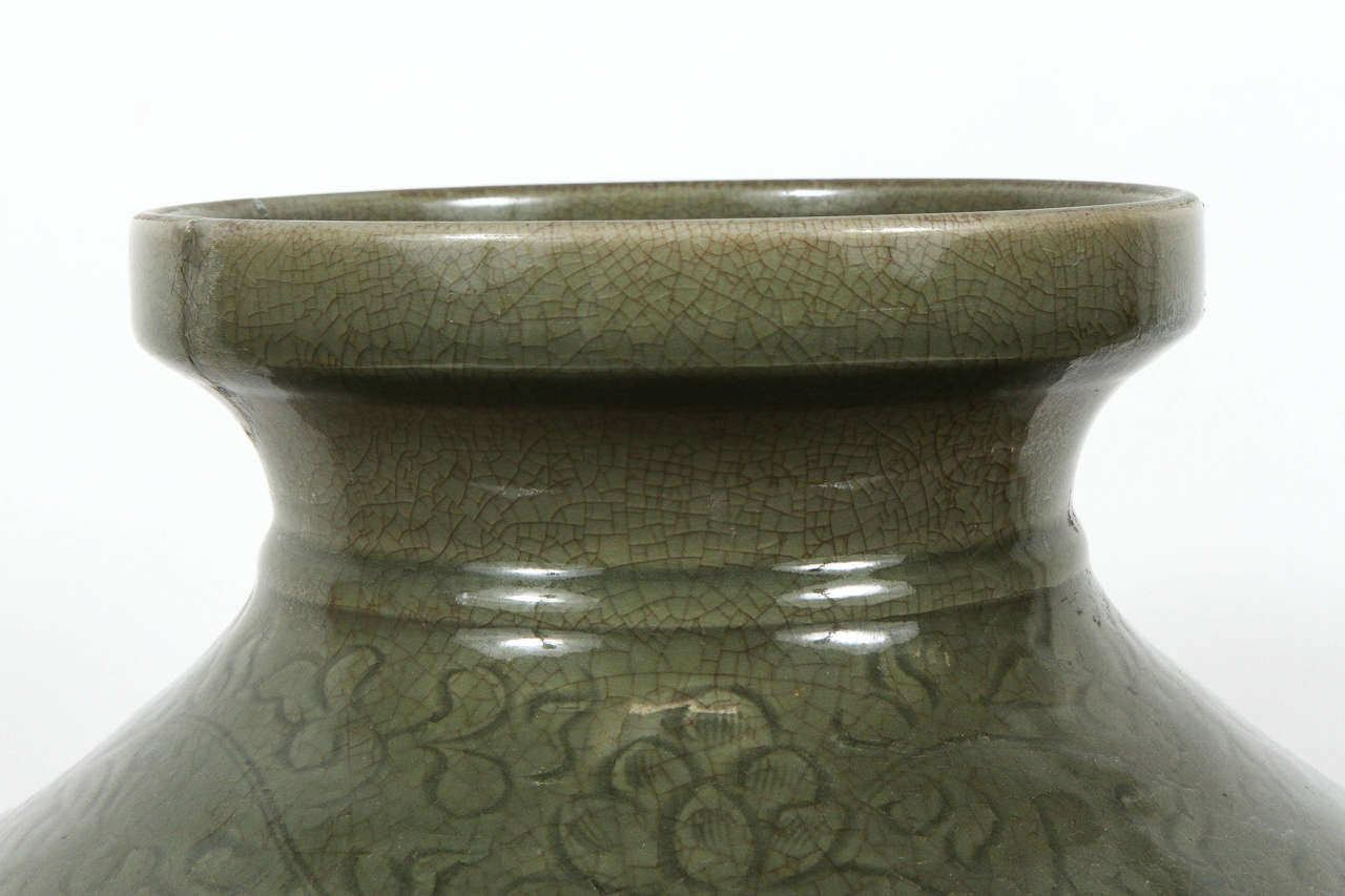 20th Century Celadon Chinese Green Vase