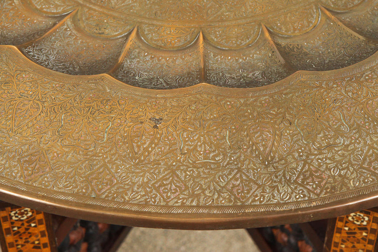 egyptian brass tray table