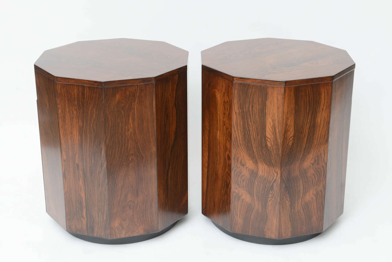 Pair of Harvey Probber Rosewood End Tables with Storage Space 2