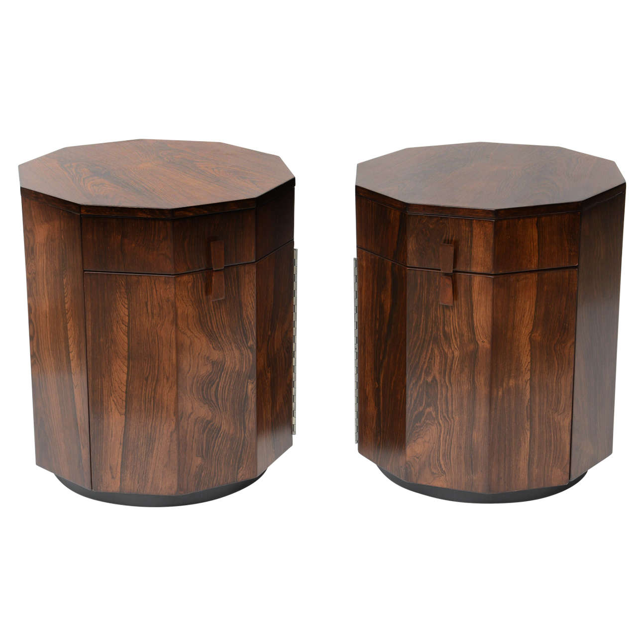 Pair of Harvey Probber Rosewood End Tables with Storage Space