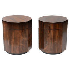 Pair of Harvey Probber Rosewood End Tables with Storage Space