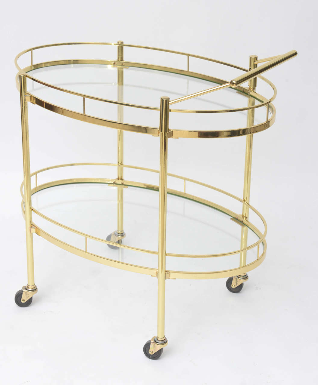 Mid-20th Century Polished Brass Bar Cart