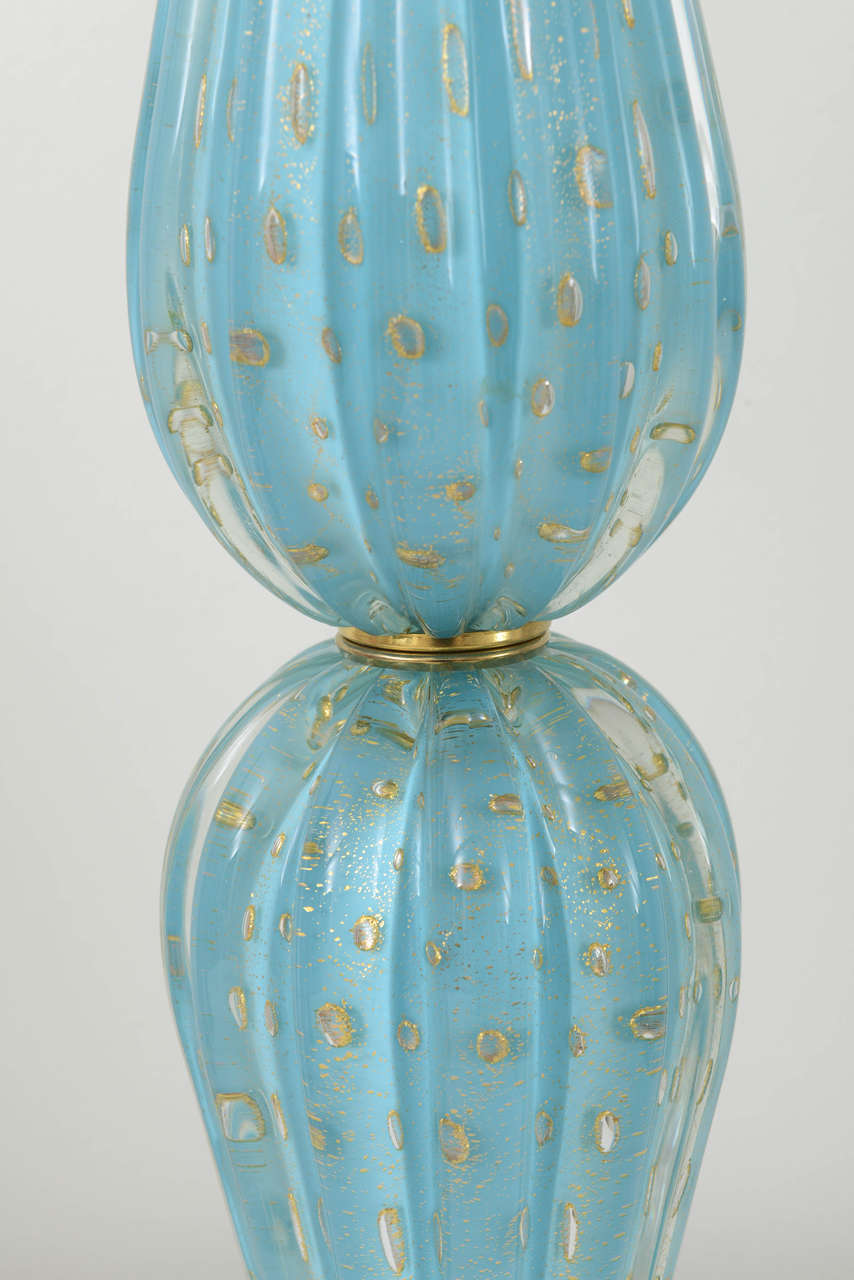 Polished 1950s Murano Glass Lamps