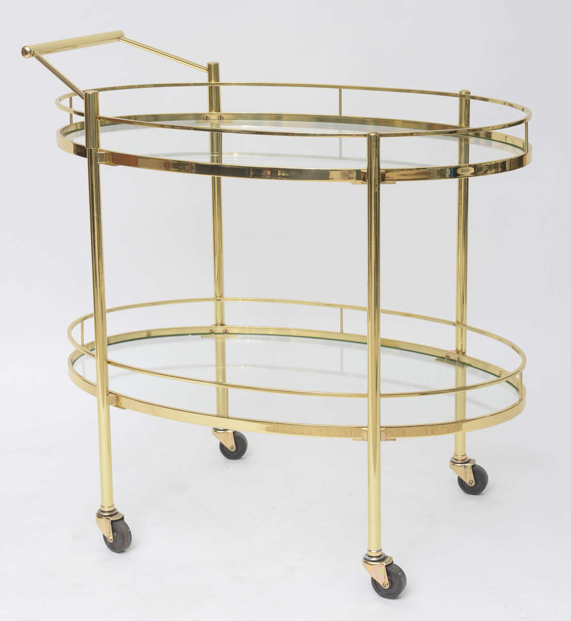 Polished Brass Bar Cart at 1stdibs