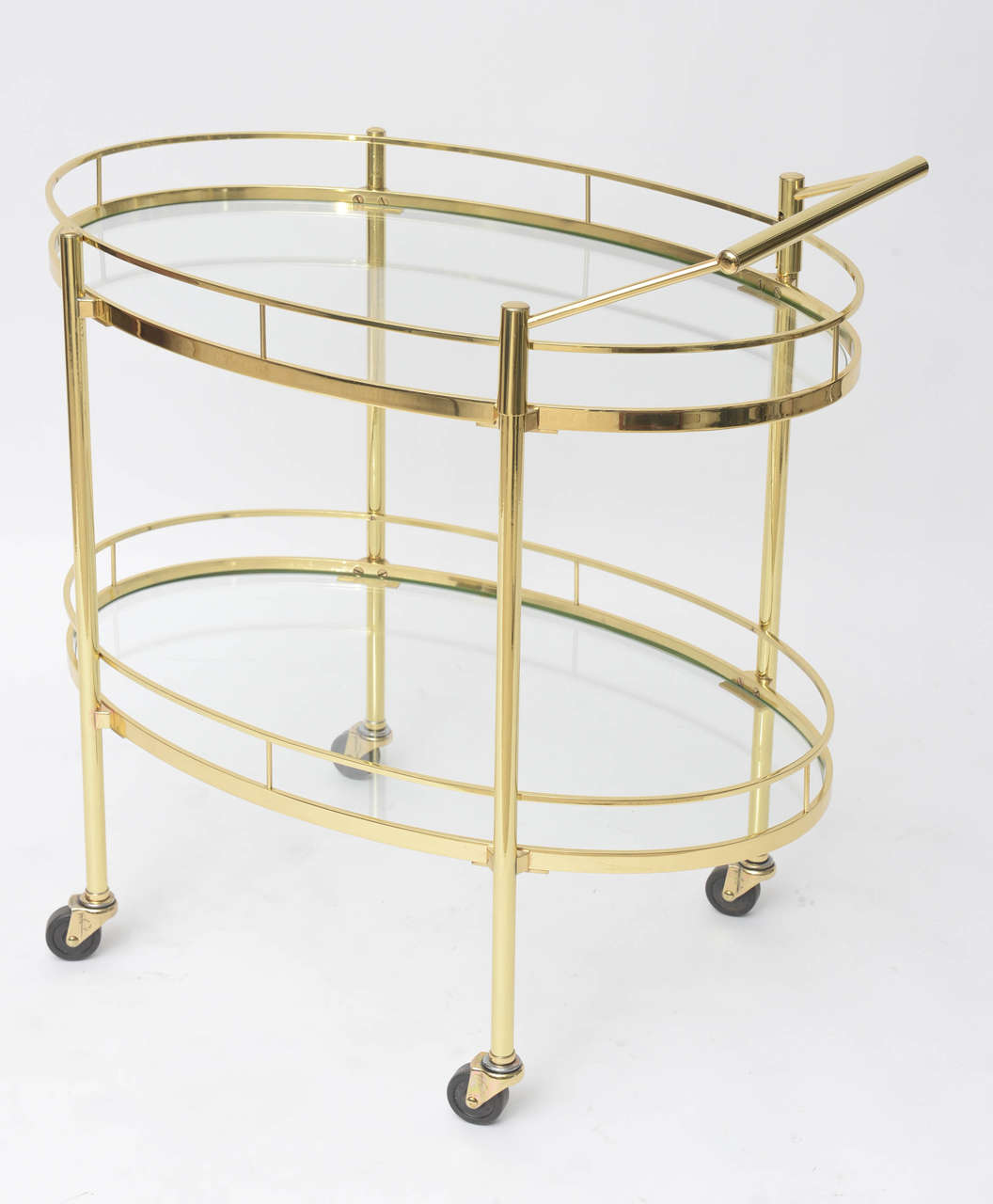 Polished Brass Bar Cart at 1stdibs