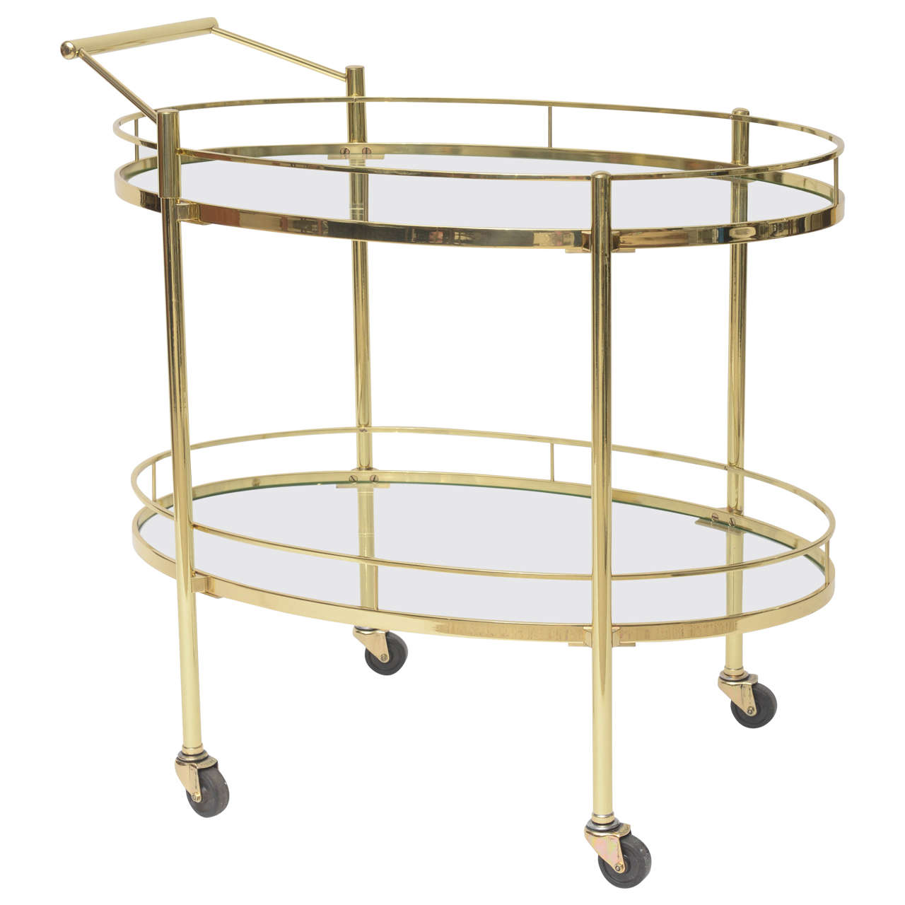Polished Brass Bar Cart at 1stdibs