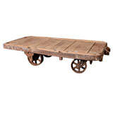 Antique Industrial Cart Coffee Table