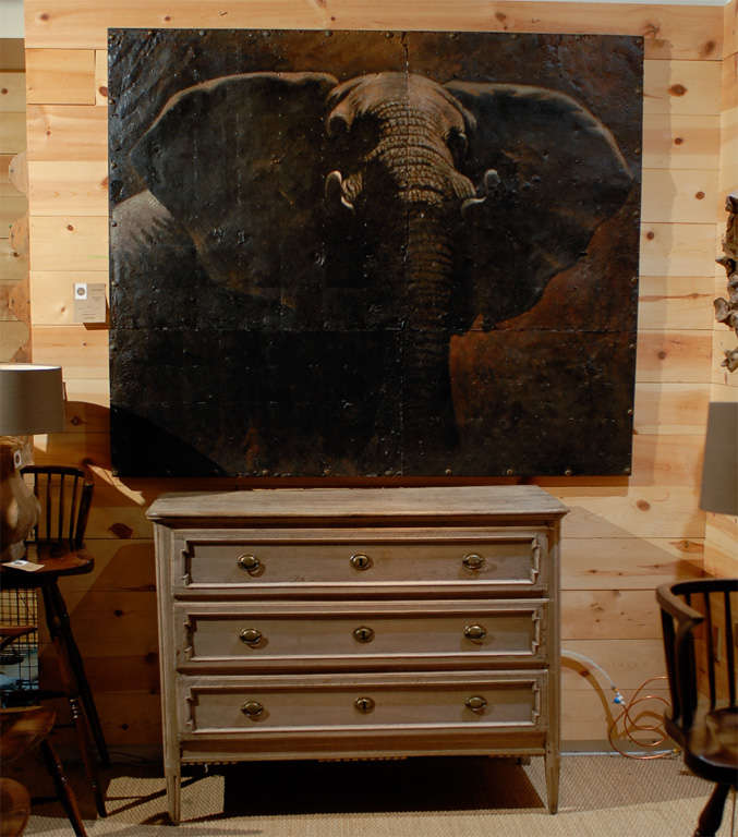 Elephant Painting on Reclaimed Metal