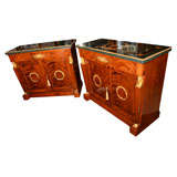 Important  pair of 19th c Empire cabinets