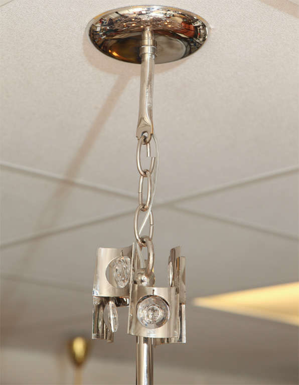 Italian Rare Magnified Crystal and Chrome Sciolari Chandelier