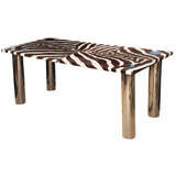 A Wild Zebra-Hide Top Desk/Table