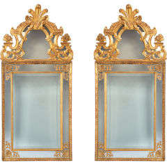 Pair of Carved Giltwood Mirrors