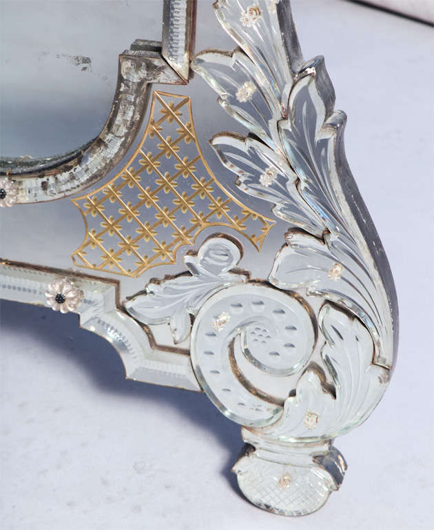 20th Century Very Large Antique Venetian Glass Mirror