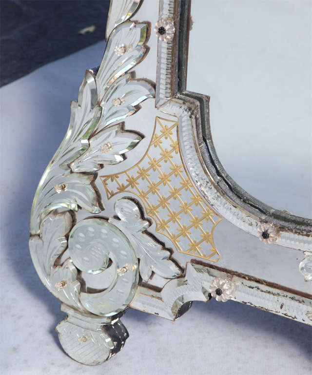 Very Large Antique Venetian Glass Mirror 2