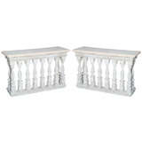 Pair of Antique Balustrade Console Tables