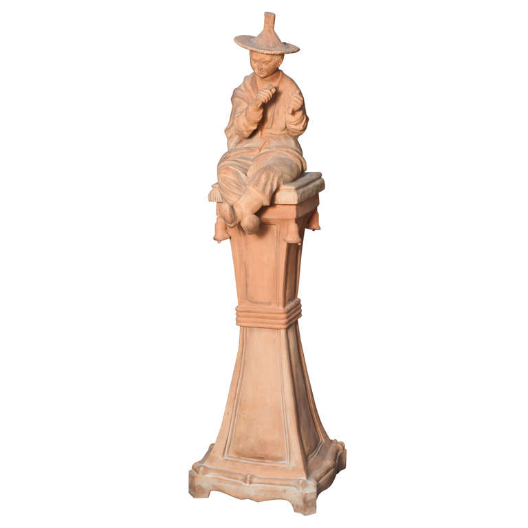 Terracotta Figure on Pedestal