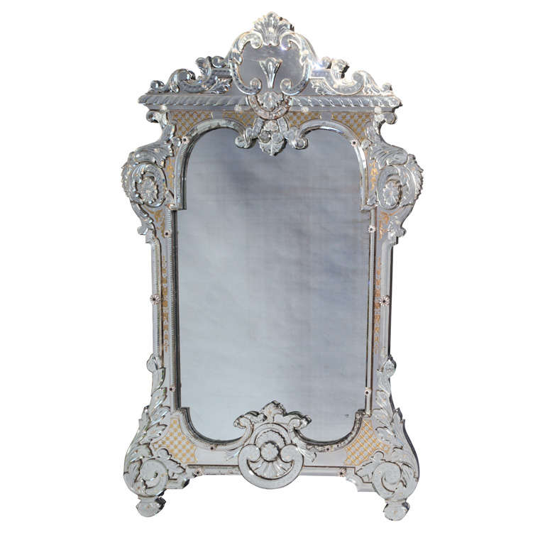 Very Large Antique Glass Mirror at 1stDibs