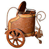 Antique Wine Chariot of Oak and Copper