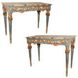 Pair of Neo Classical Style Italian Console Tables