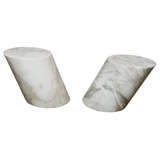 Solid Block Marble Side Tables