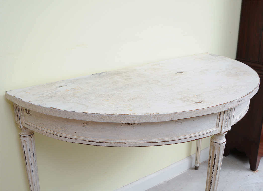 half circle console table