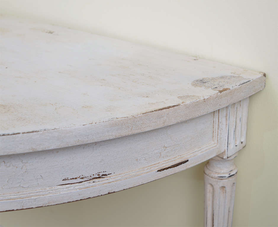 French Half Round Console Table In Good Condition In West Palm Beach, FL