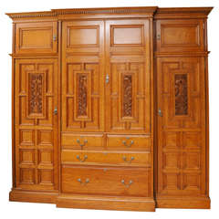 Antique Amazing English Satinwood Wardrobe