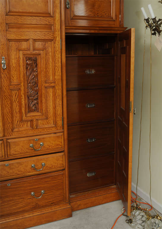Amazing English Satinwood Wardrobe at 1stDibs