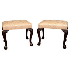 Pair of George II Mahogany Stools