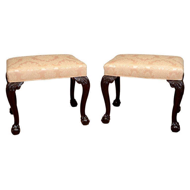 Pair of George II Mahogany Stools