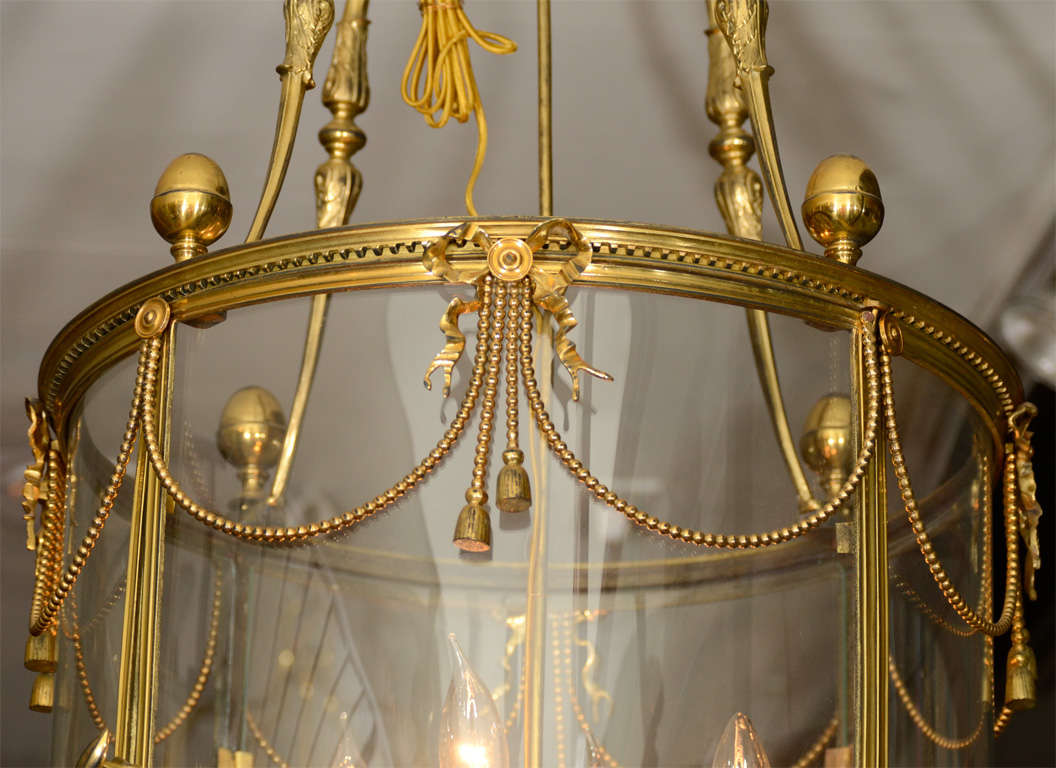 Louis XVI Style Bronze Lantern In Excellent Condition In Westwood, NJ