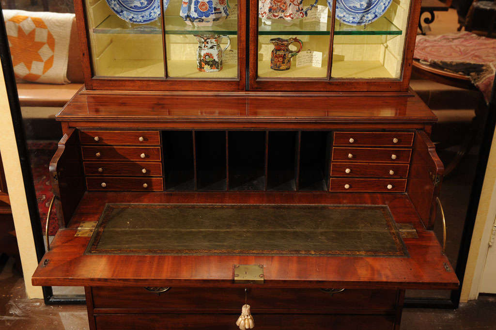 George III  Period Mahogany Secretary-bookcase For Sale 1