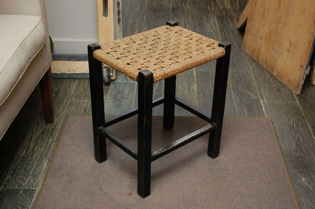 English Weaved Seat Painted Stool, Circa 1860