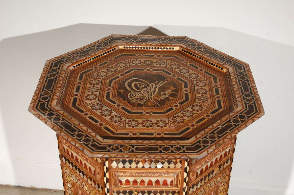 Ottoman Mother of Pearl Inlaid Pedestal 1